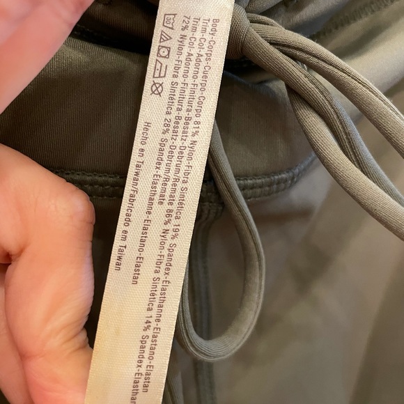 FREE PEOPLE MOVEMENT olive green mesh satin tights - Picture 7 of 11